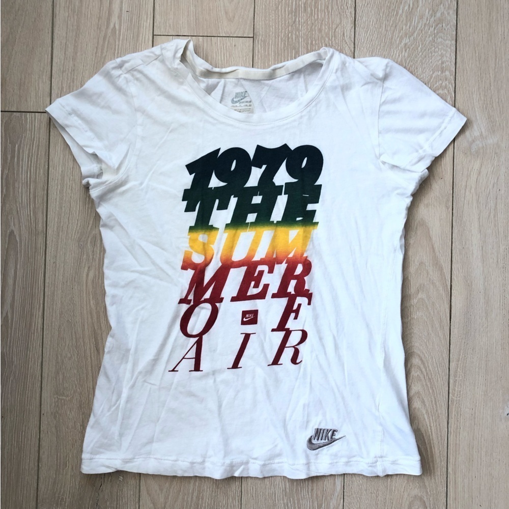 Nike 1979 The Summer of Air Logo Embroidered T Shirt Women’s Size XS